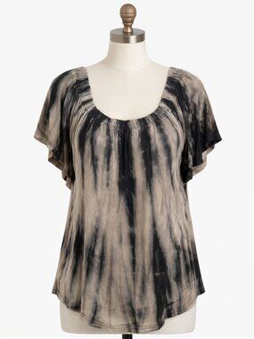 Lida Collection Tie Dye Dark Navy & Gray Top Size L/XL - NWT